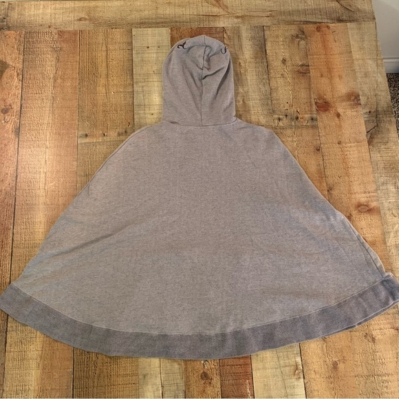 Volcom womens vintage Y2K hooded poncho shaggy hoodie in gray -OS - Picture 6 of 8